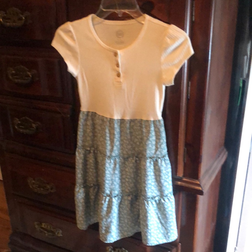 Kids White and Blue Dress